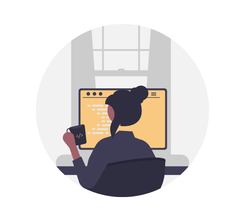 Développeuse en train de coder